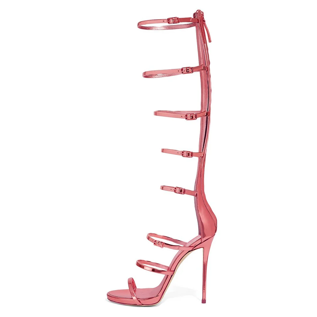 Women's Pink Gladiator Heels Sandals Nicepairs