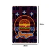 Neon burger - Panneaux en &eacute;tain m&eacute;tallique(20*30cm/30*40cm)