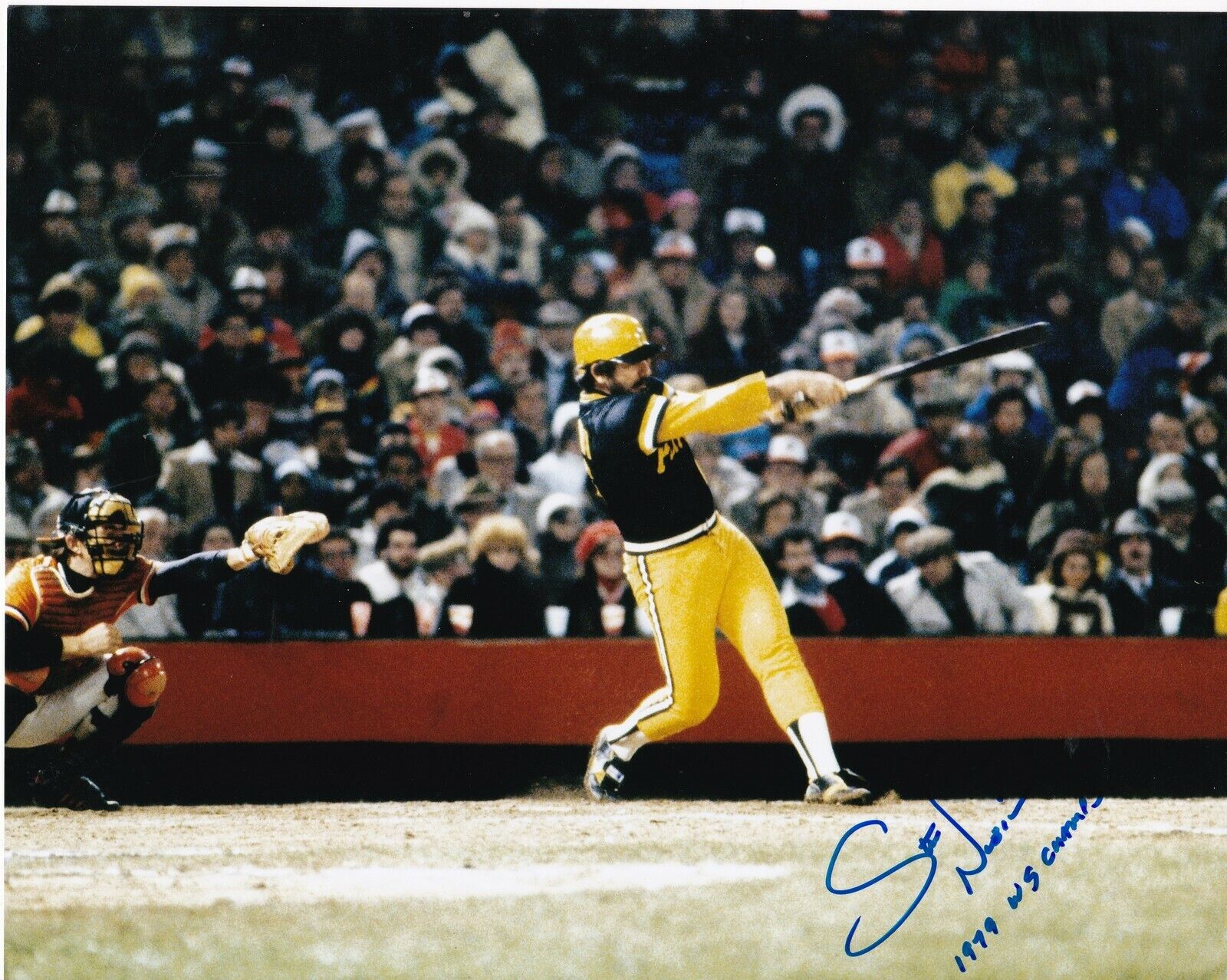 STEVE NICOSIA PITTSBURGH PIRATES 1979 WS CHAMPS ACTION SIGNED 8x10