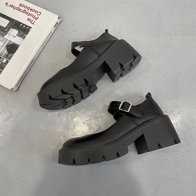 Women Chunky Sneakers Hidden Heels Shoes Ladies Wedge Thick High Heels Autumn Platform Women Shoes Lace Up Lolita Mary Janes