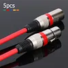 5pcs 3Pin XLR Cable Male to Female M/F Foil+Braided Shielded Audio Cable