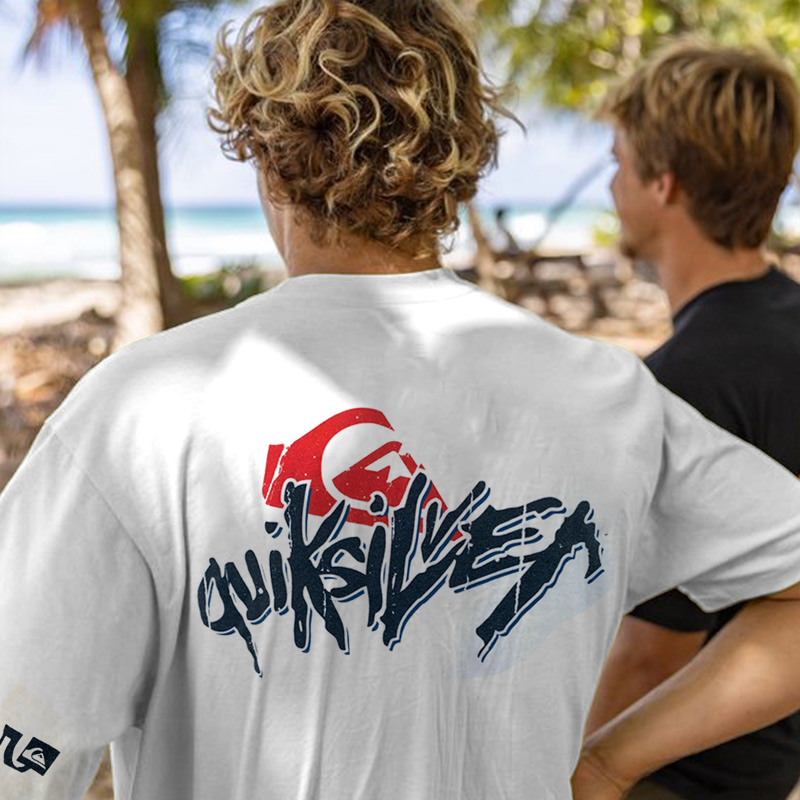 Oversized Unisex Vintage Surf Print Casual T-Shirt / [blueesa] /