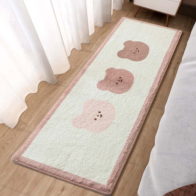 Athvotar Bedroom Long Carpet Super-Density Fluffy Plush Kawaii Bedside Floor Mat Absorbent Non-Slip Bathroom Doormat Area Rugs