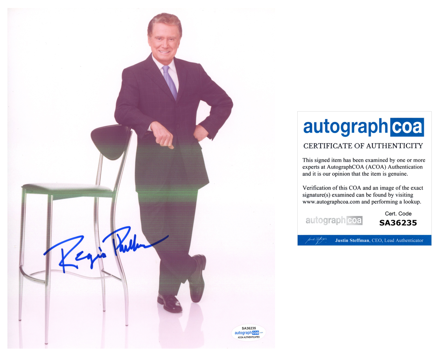 Regis Philbin Signed Autographed 8x10 Photo Poster painting Live with Kathie Lee Kelly ACOA COA