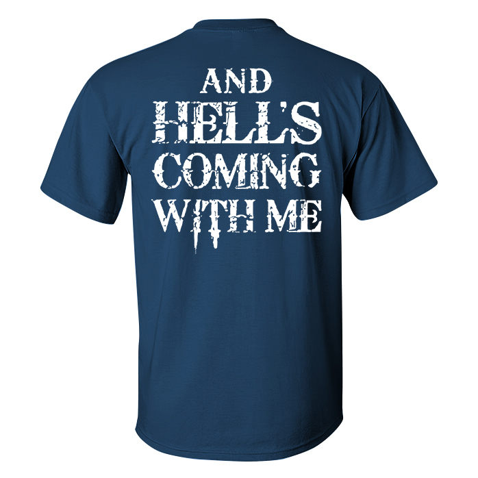 Livereid And Hell's Coming With Me Printed T-shirt - Livereid