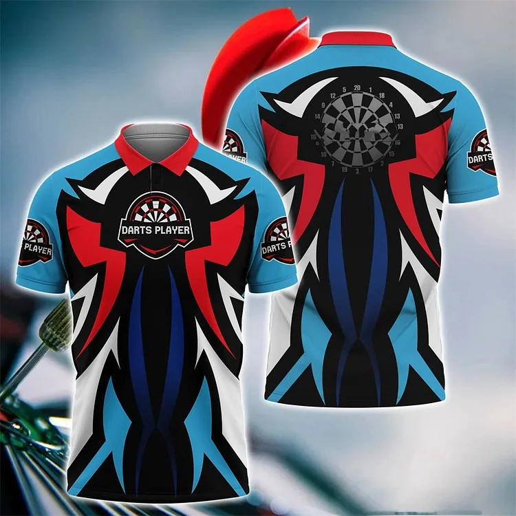 Traceeye Fashion 3D Dart Turntable Polo Shirt Men Customizable Harajuku Oversized T-shirt Leisure Lapel Men's Shirt Short Sleeve Tops