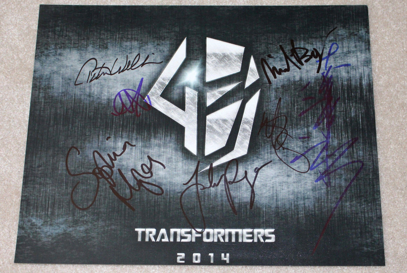 TRANSFORMERS: AGE OF EXTINCTION CAST SIGNED 11X14 Photo Poster painting w/COA WAHLBERG BAY X7