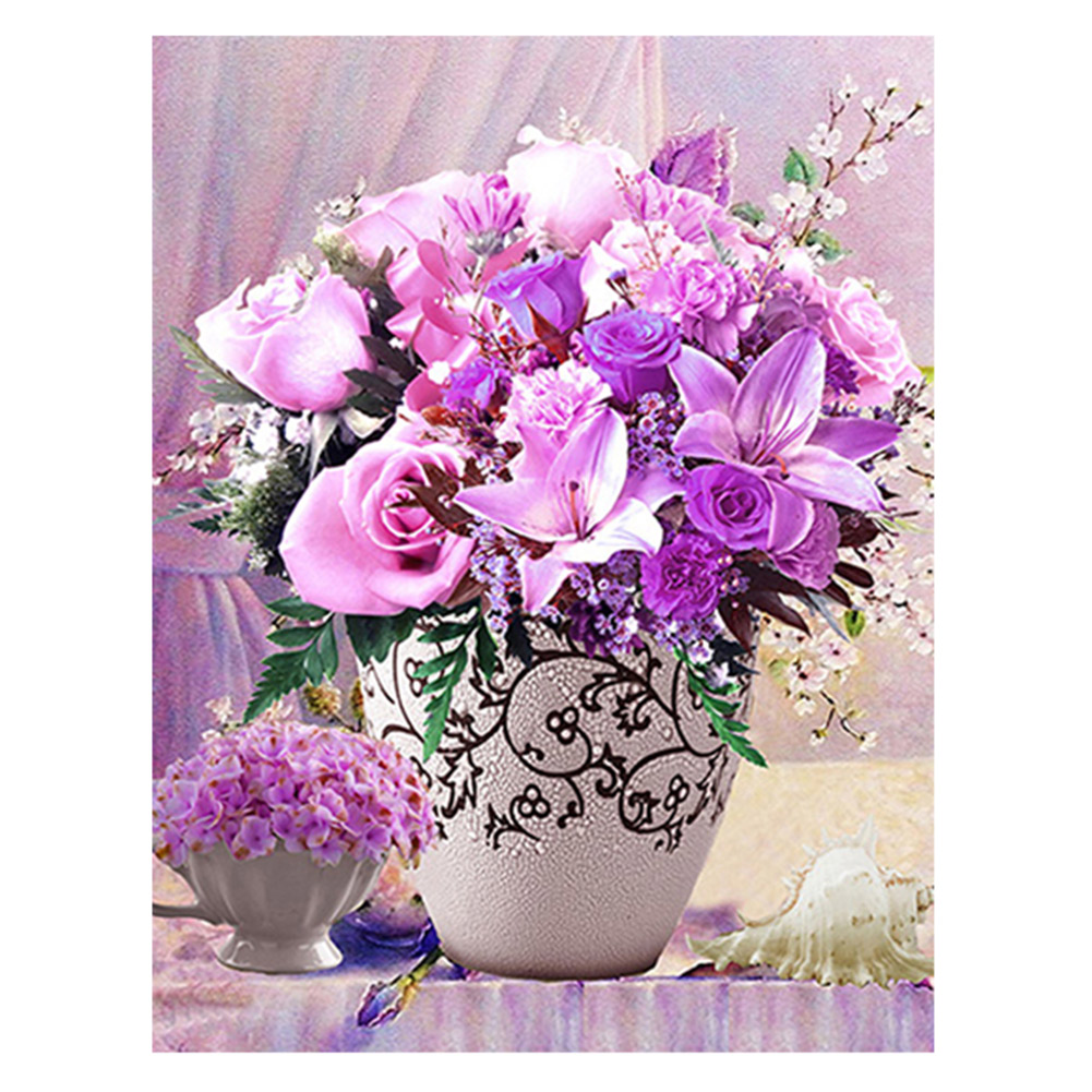 

Purple Rose - 11CT Stamped Cross Stitch - 54*67CM, 501 Original