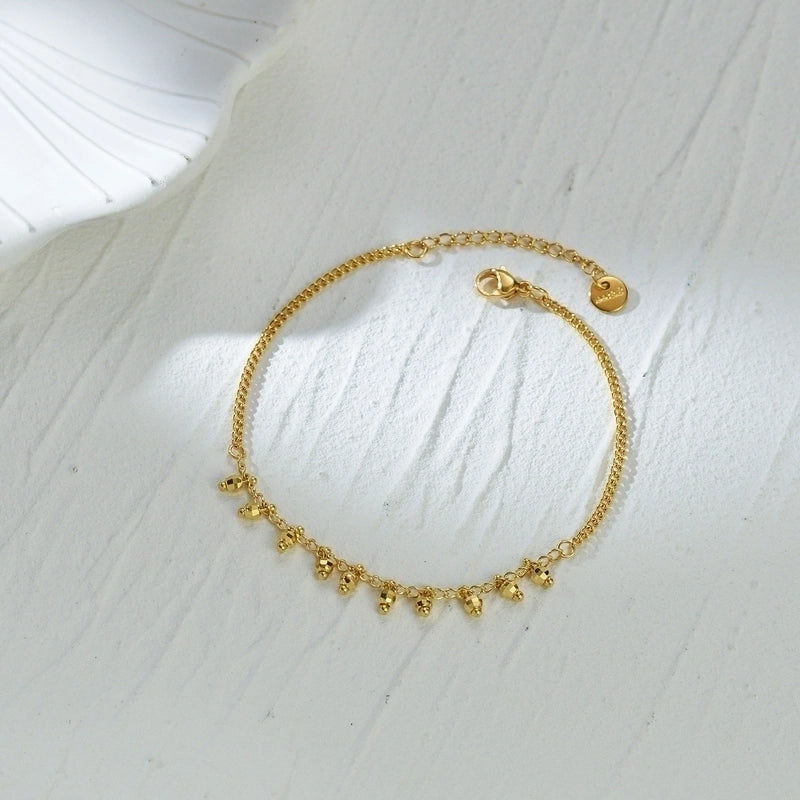 304 Stainless Steel 18K Gold Plated Fashion Beaded Plating Round Bracelets