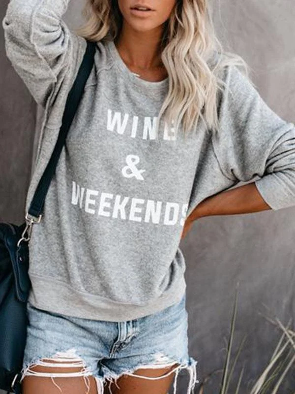 Casual Letter Print Sweater