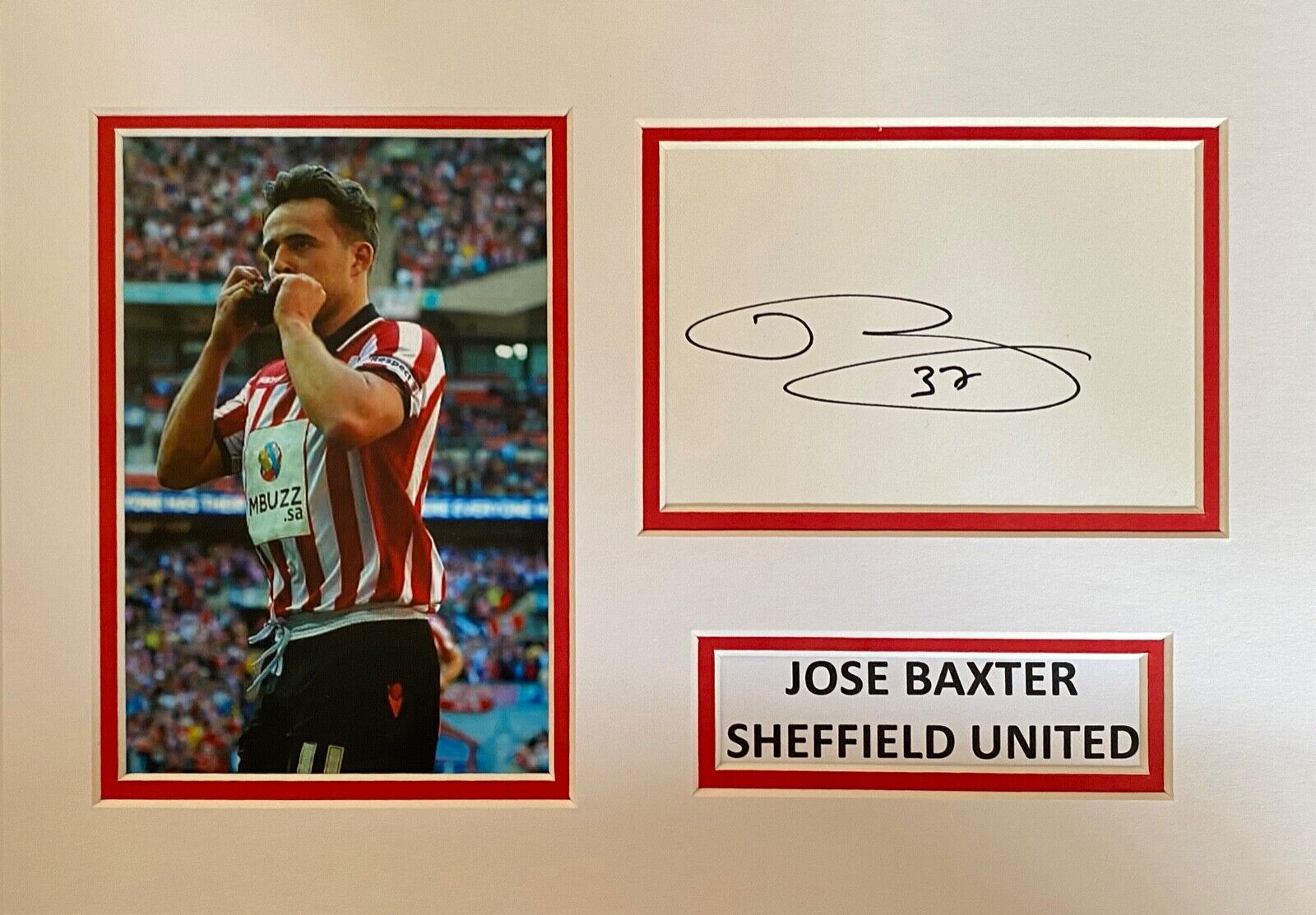 JOSE BAXTER SIGNED A4 Photo Poster painting MOUNT DISPLAY FOOTBALL AUTOGRAPH SHEFFIELD UNITED