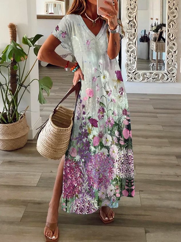Loosen Casual Short Sleeve Knit Dress