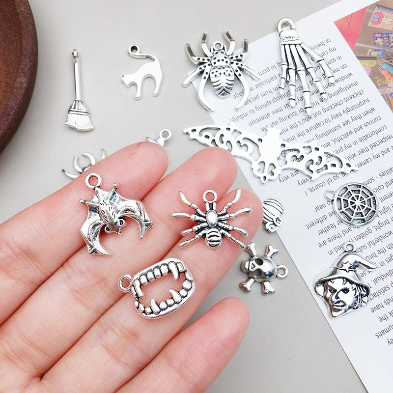 1 Piece Alloy Spider Spider Web Skull Pendant Jewelry Accessories