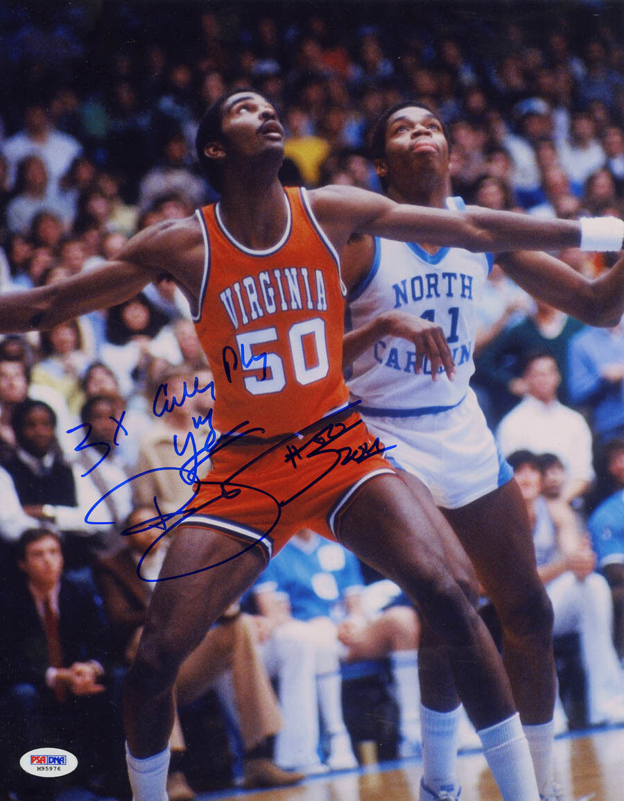 Ralph Sampson SIGNED 11x14 Photo Poster painting 3 x CPOY Virginia Cavaliers PSA/DNA AUTOGRAPHED