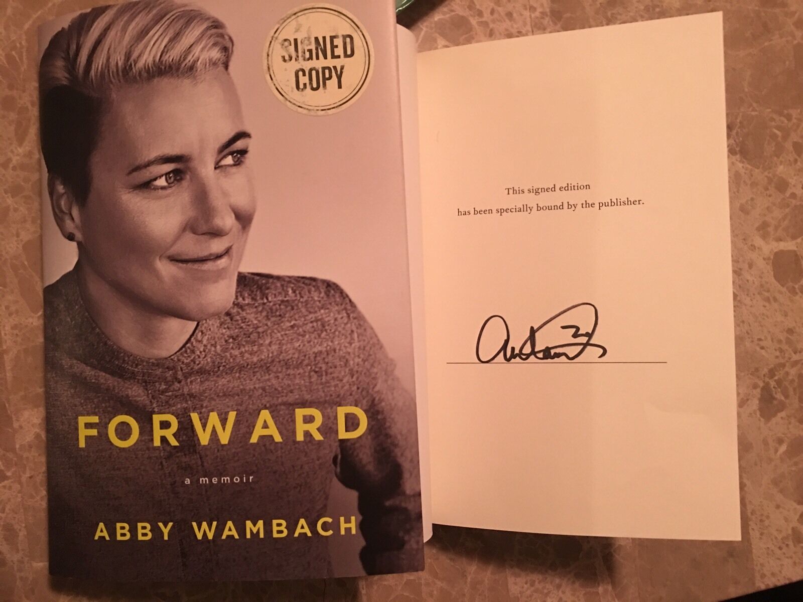 ABBY WAMBACH SIGNED FORWARD A MEMOIR First edtion hardcover NEW SOCCER MLS