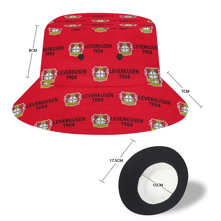 Bayer Leverkusen Karomuster Sommer Sonnenhut Reversible Bucket Hat