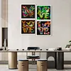 4PCS Diamond Painting -DIY Round Drill Love Butterfly Flower