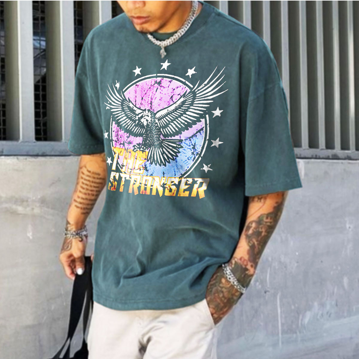 Men's Vintage Eagle Print T-Shirt