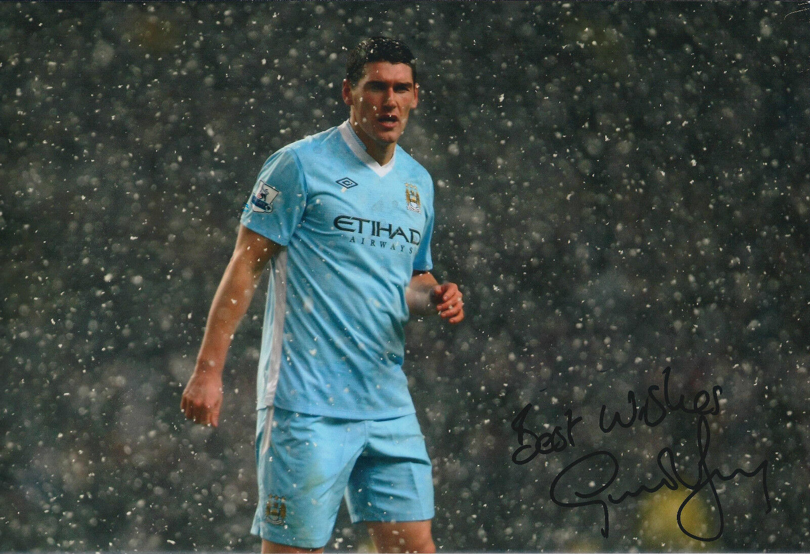 Gareth BARRY SIGNED Autograph 12x8 Photo Poster painting AFTAL COA Man City Authentic Everton