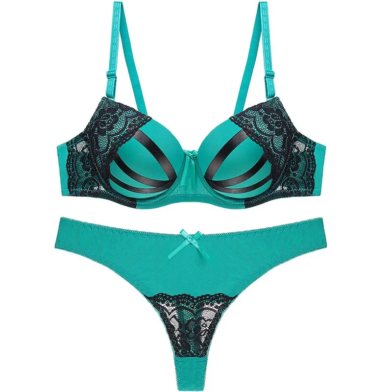 Push Up Bra and Thong Set Underwire Bra Plus Size Underwear Sets Women Hot Brassieres Woman Lingerie 2020 Underwear & Sleepwears