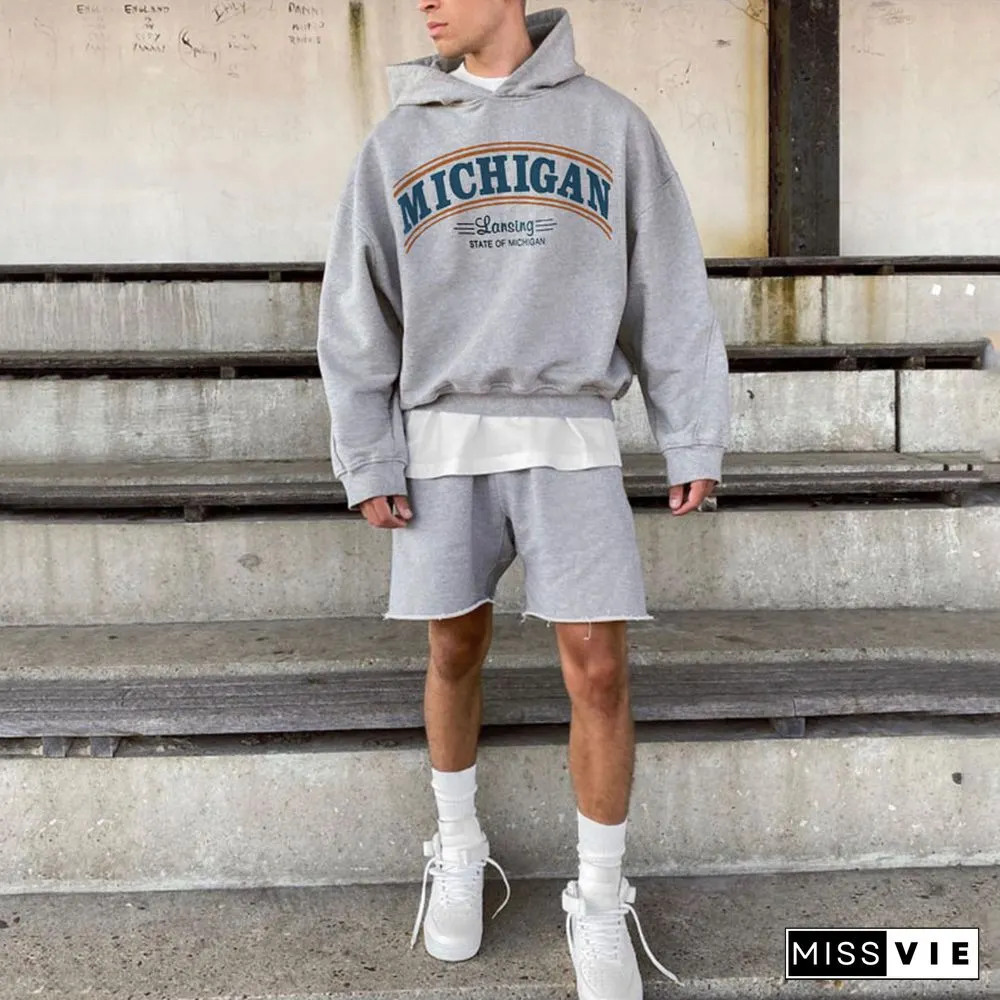 Retro Men's Michigan Oversized Hoodie