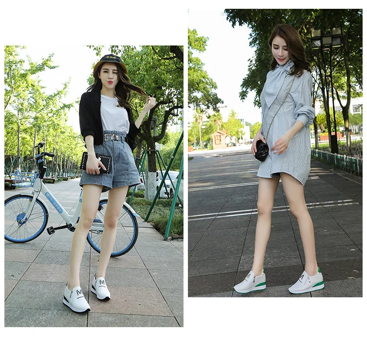 2022 New Women Wedges Casual Shoes Woman Height Increasing Breathable Women Sneakers Flats Trainers Shoes Platform Sneakers W38