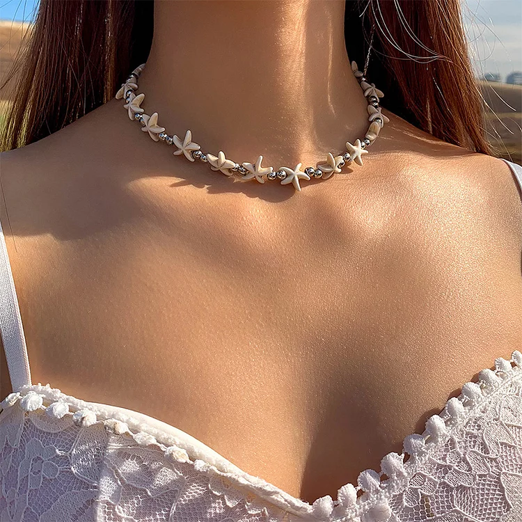 Beach vacation starfish necklace