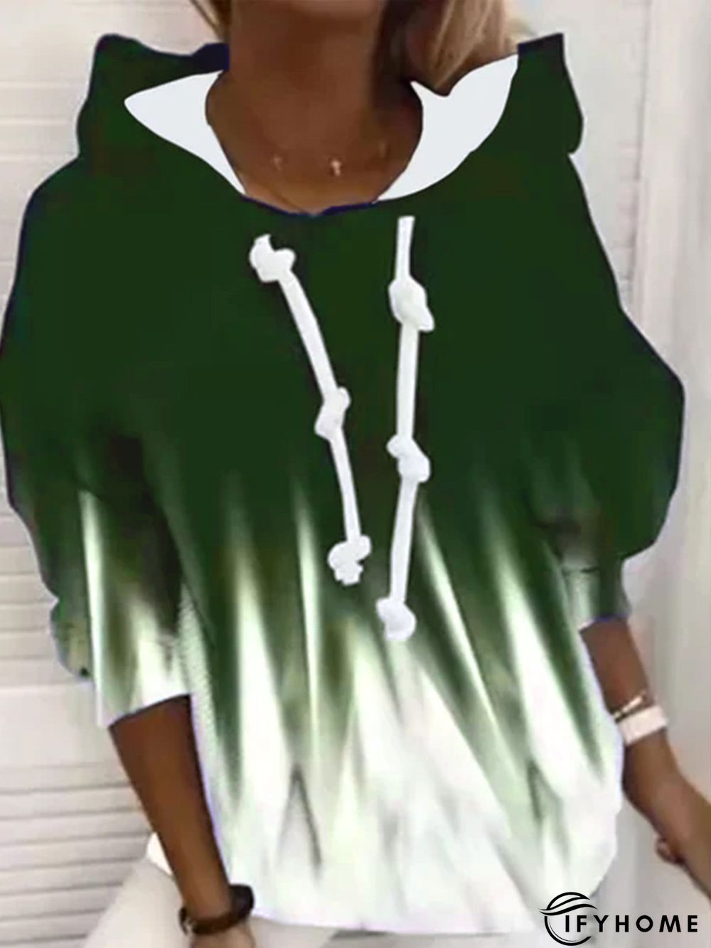 Ombre Long Sleeve Sweatshirt Hoodies Women | IFYHOME