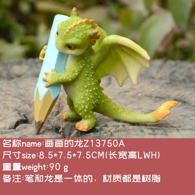 Everyday Collection Resin Simulation Magic Animal Dragon Dinosaur Miniature Fairy Garden Terrarium Bonsai Decor Dragon Figurine