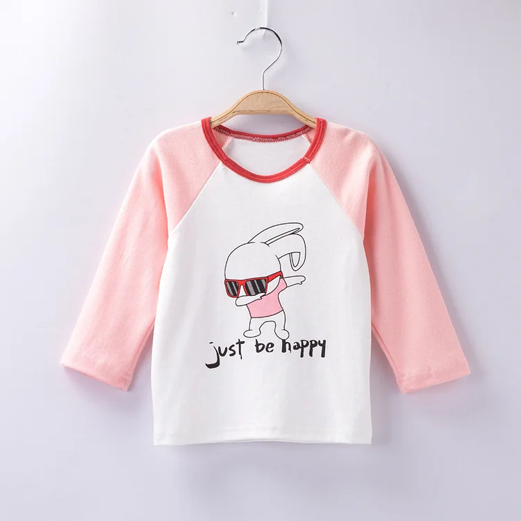 Baby Toddler Boy/Girl Rabbit and Smile Face Print Long Sleeve T-shirt