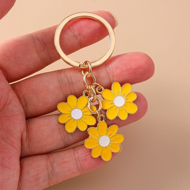 Sweet Flower Alloy Enamel Keychain