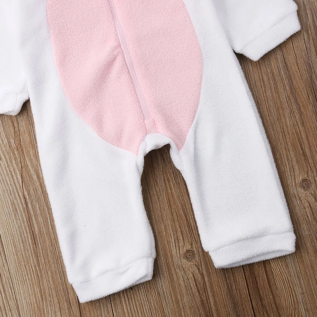 2019 Brand New Newborn Infant Baby Girl Boy Unicorn Romper Wings Hooded Longsleeve Zipper Cartoon Jumpsuit Autumn Winter Clothes