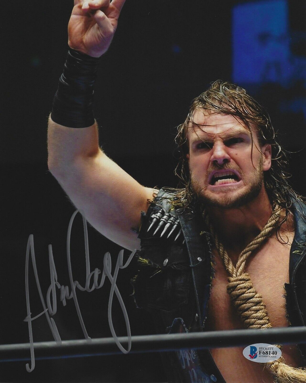 Adam Page Signed 8x10 Photo Poster painting BAS COA New Japan Pro Wrestling Bullet Club Auto'd 8