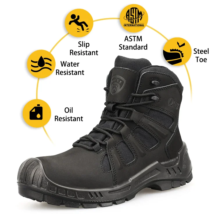 Men's Composite Toe Waterproof Slip Resistant Oil Resistant Metal Free Warehouse & Construction Work Boots