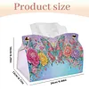 (24cm)Purple Rainbow Butterfly 24cm DIY Diamond Painting Rhinestones Decorative Tissue Box Reusable Crystal Mosaic PU Tissue Holder for Home Car Desk Decoration Craft