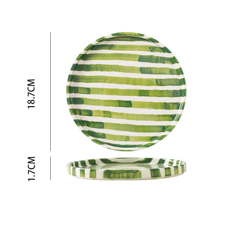 Casual Cute Stripe Ceramics Plate Water Bottles 1 Piece 1 Set