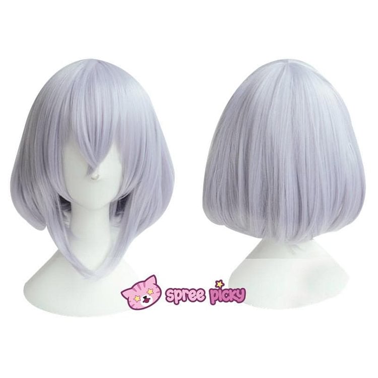 Cosplay [Touken Ranbu Honebami Toushirou] Silver Light Purple Short Wig SP152048