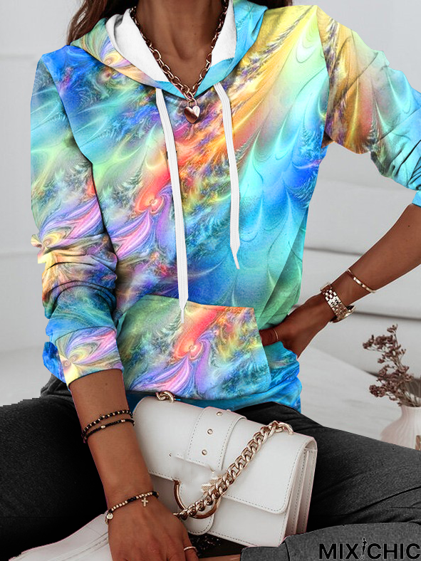 Loose Hoodie Abstract Casual Sweatshirt