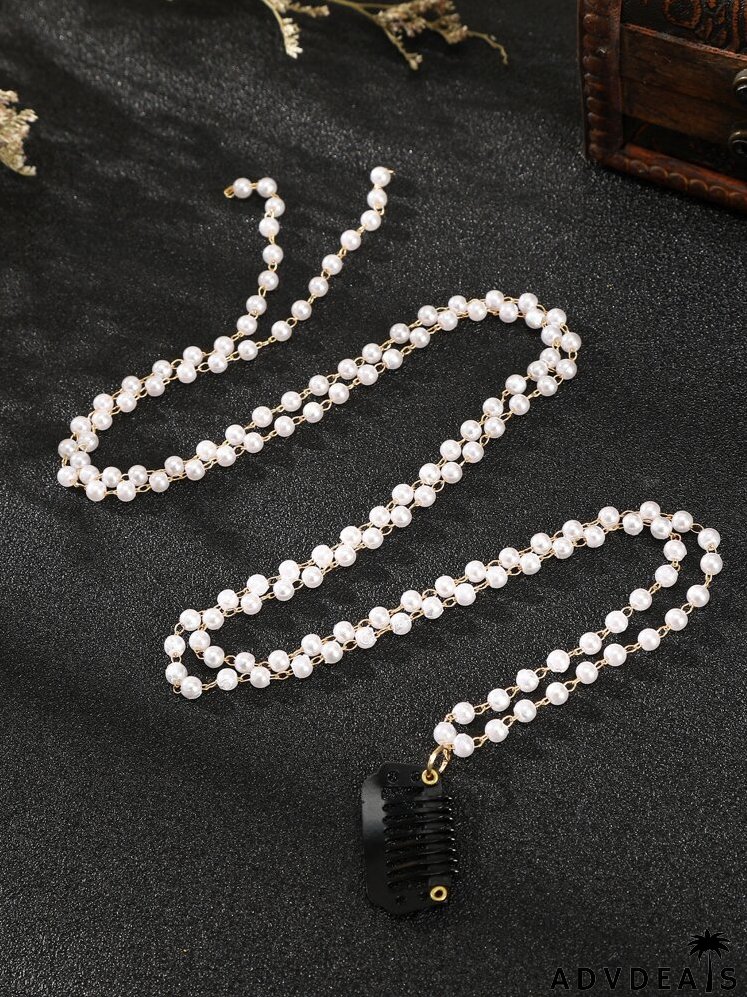 Faux Pearl Decor Hair Clip