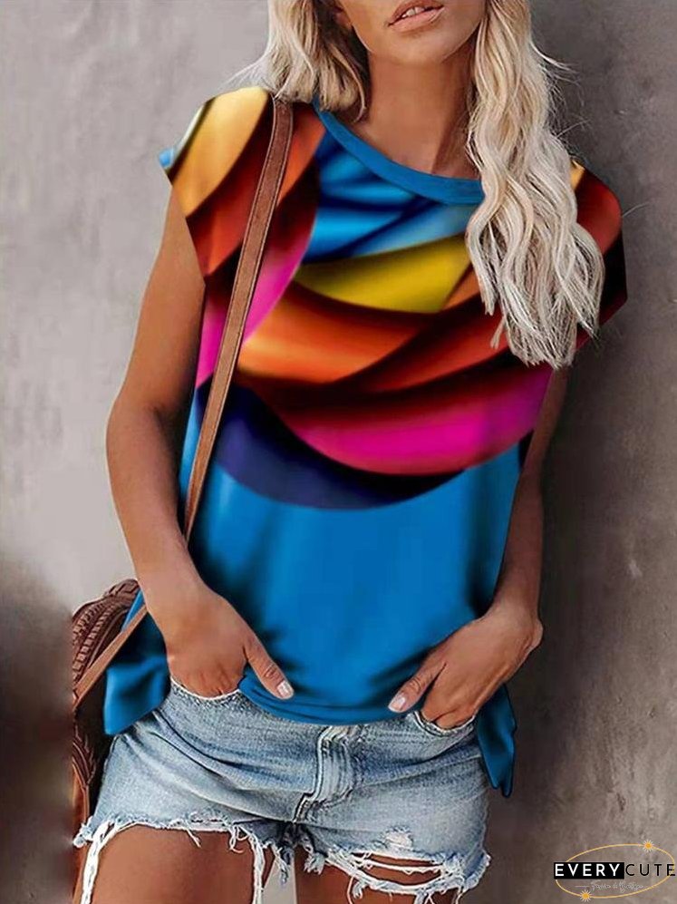 Gradient Print Bat Sleeve T-shirt