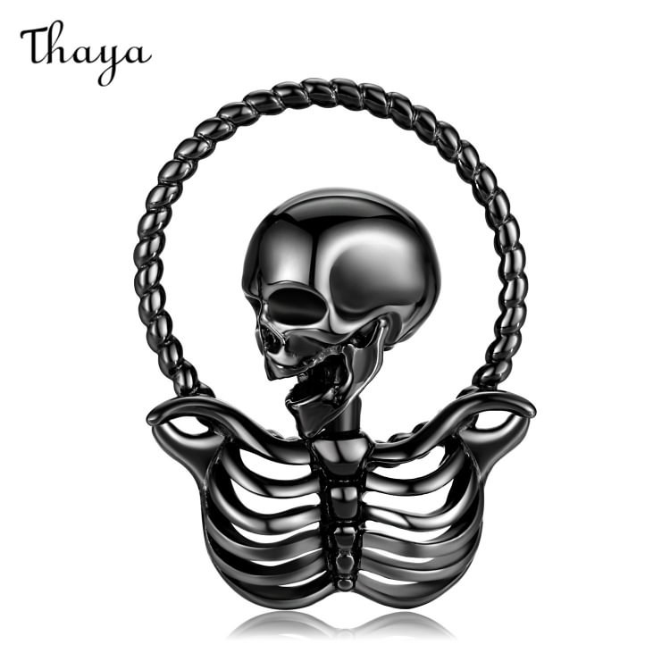Thaya 925 Silver Skull Pendant Necklace