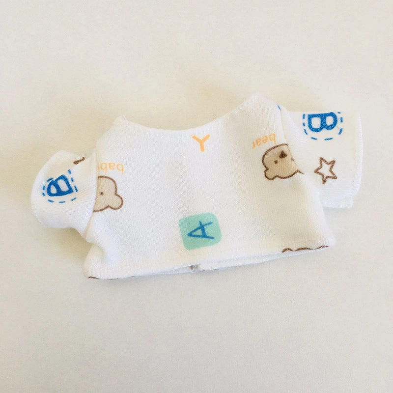 17cm Vinyl Plush Doll Clothes Pull Cloth Pendant T-shirt Button Suspender Pants Clothing Accessories Blind Box Doll Clothes