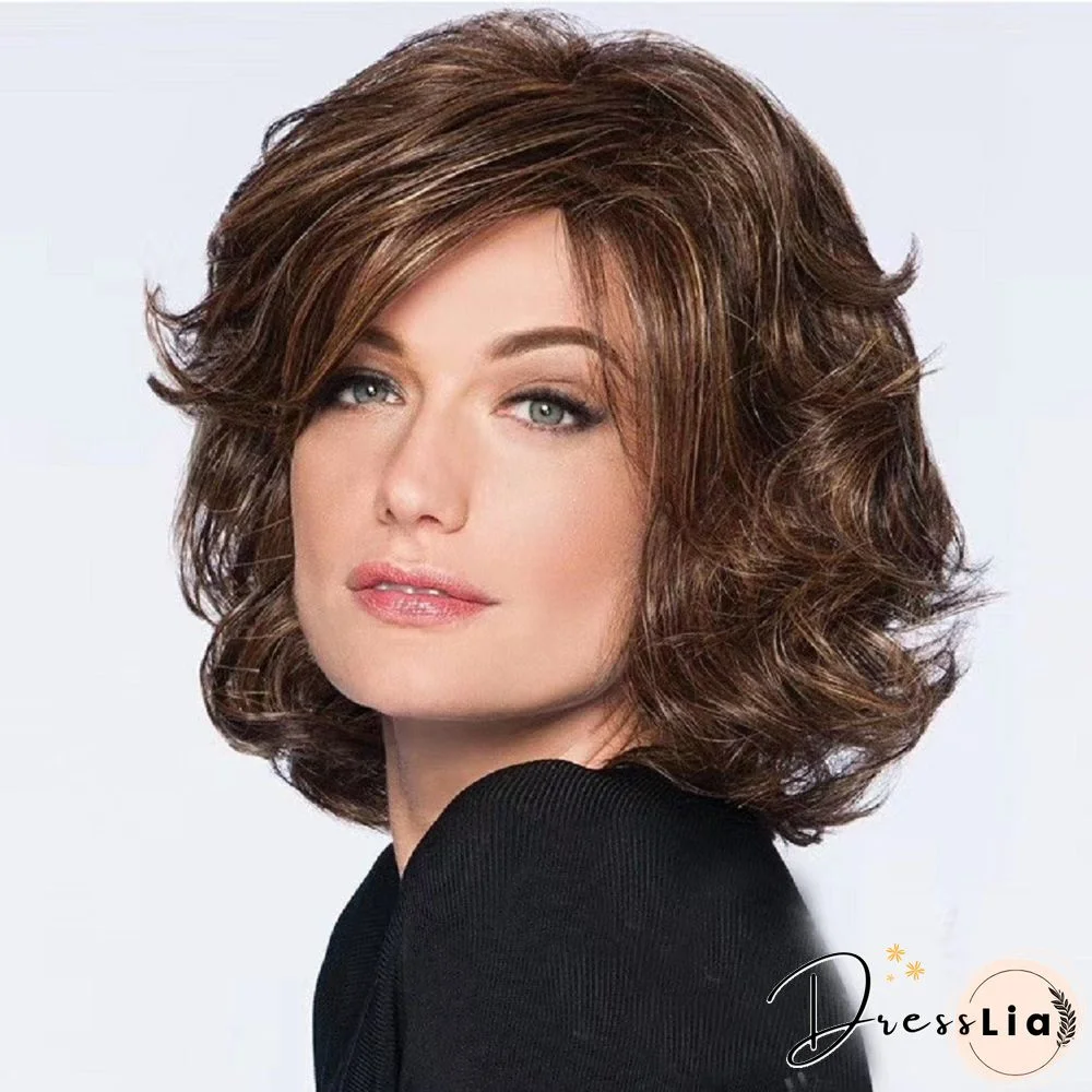 New Fashion Ladies Short Curly Hair Chemical Fiber Headgear Wig