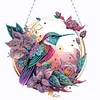 (Upgrade Size)DIY Double Sided Effect Diamond Painting Hanging Pendant Kit (Flower Bird)