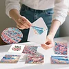 6PCS Diamond Painting Seaside Greeting Cards Postcards with Envelopes