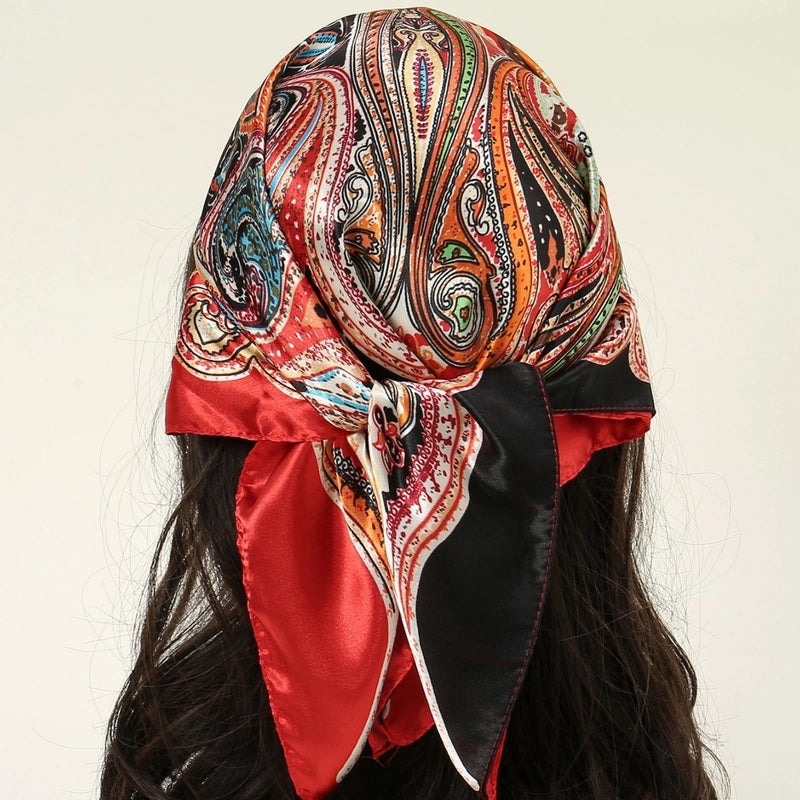 Women’s Retro Geometric Imitated Silk Silk Scarf