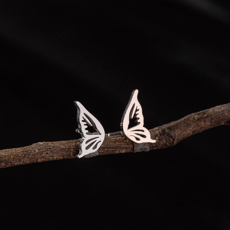 1 Pair Cute Minimalist Dog Cat Flower Polishing Hollow Out 304 Stainless Steel 18K Gold Plated Ear Studs