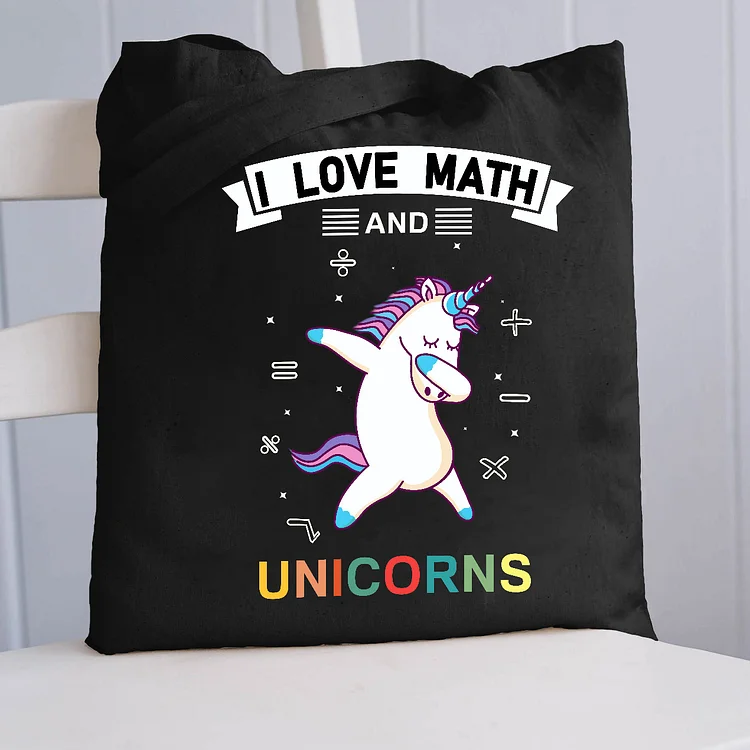 Pupiloves  I Love Math And Unicorns Tote Bag