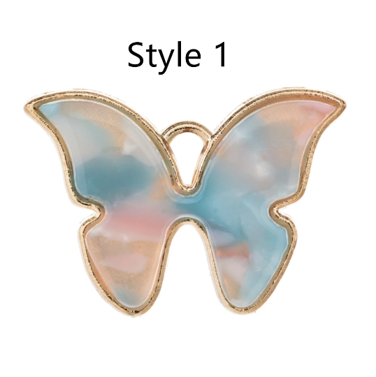 Bulk 10 30 Resin Butterfly Charm Pendant,Colorful Animal Butterfly Charms For Handmade Earring Necklace Bracelet Jewelry