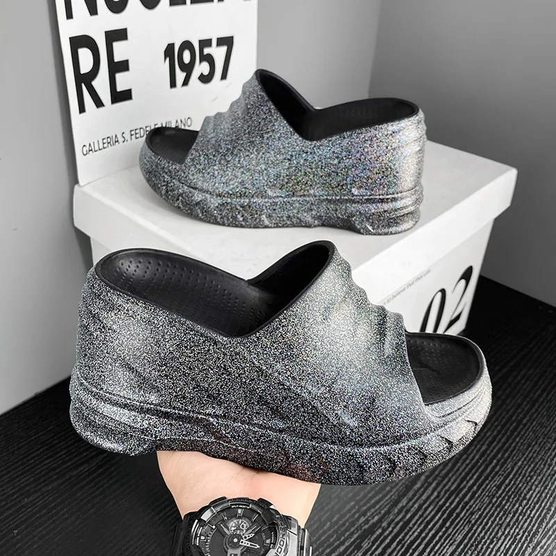 Fashionable EVA High-heeled Frosted Slippers | IFYHOME